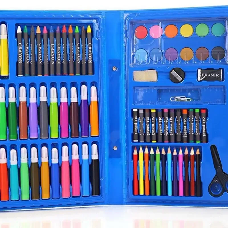 Kids In Colorful Paper Case Children Student Art Supplies Crayon Watercolor Oil Painting Set image 2