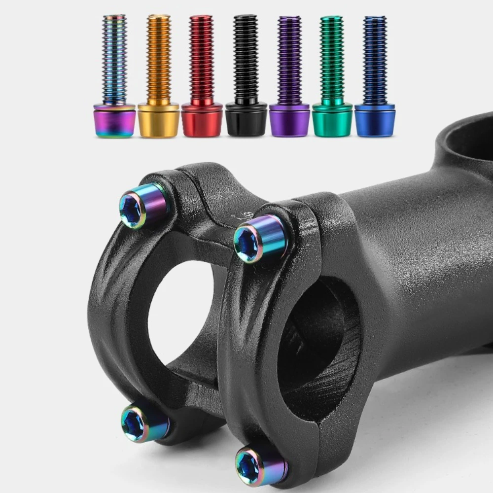 

6pcs/set Bicycle Handlebar Screws M5 18mm Titanium Plated Colorful Stainless Steel MTB Road Bike Stem Bolts Cycling Parts