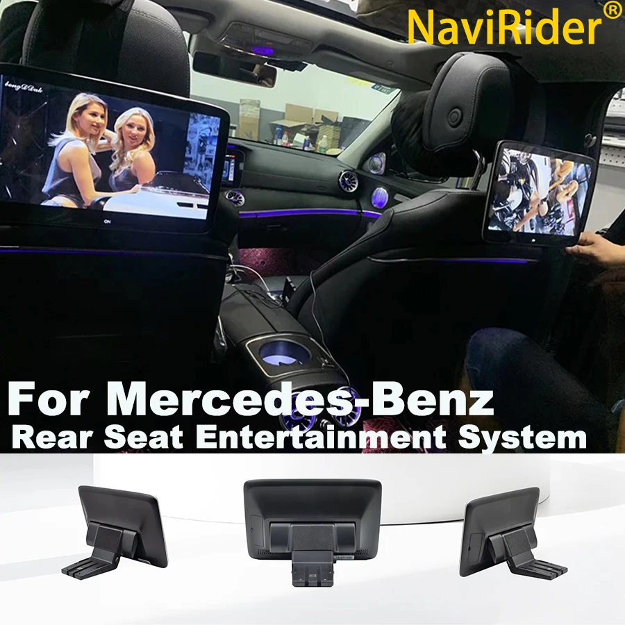Car TV Rear Seat Entertainment For Mercedes-Benz GLS GLE G ML Older S E Class WiFi Video Player Hidden Bracket Monitor Plug&Play