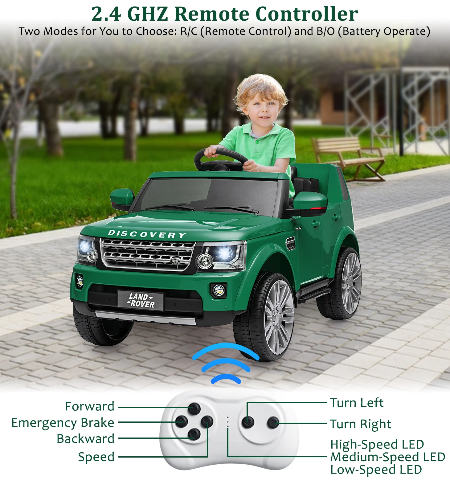 Coche de juguete para niños de doble tracción de 12V con Control remoto para padres/coche eléctrico de almacenamiento con capucha con reproductor de MP3/interfaz auxiliar de luz LED de 3 a 8 años