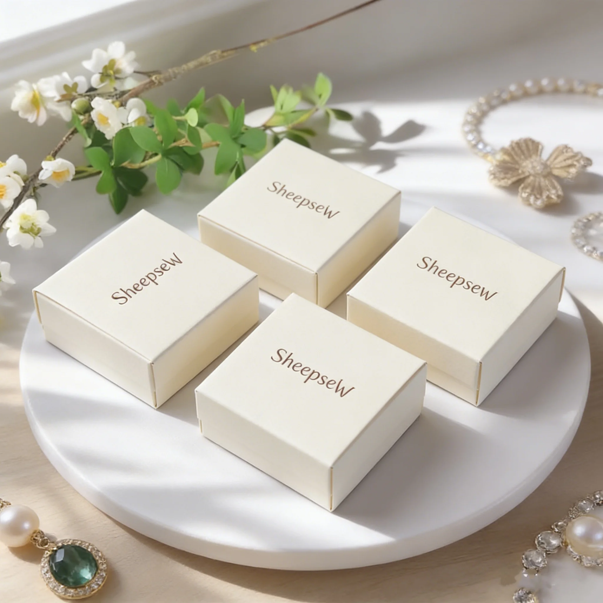 

24set Ring Earrings Pendant Necklace Bracelet Box Jewelry Storage Boxes Paper Drawer Sliding Case With Microfiber Flap Gift Bag