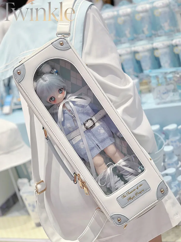 BJD Doll Bag Carrier Crossbody Backpack Handbag for 4 Points BJD Dolls Small Square Sugar Style Storage Pouch