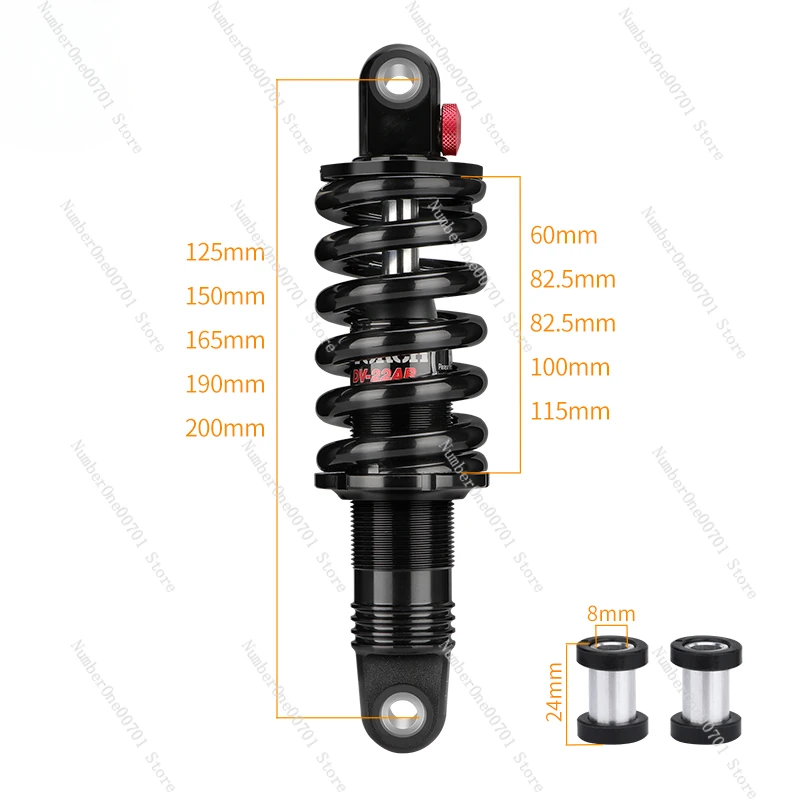 Hydraulic Shock Absorber Bicycle Rear Liner DV-22AR Electric Scooter with Damping Oil Spring Rear Shock Absorber