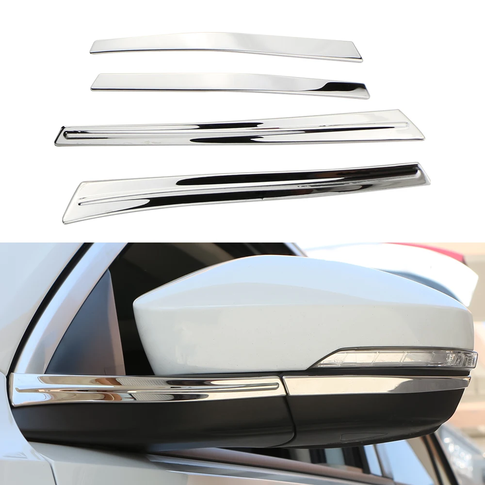 4Pcs Car Rearview Side Mirror Cover Trim for Volkswagen VW T-Roc Troc 2017 - 2022 Stainless Steel Stickers Styling Accessories