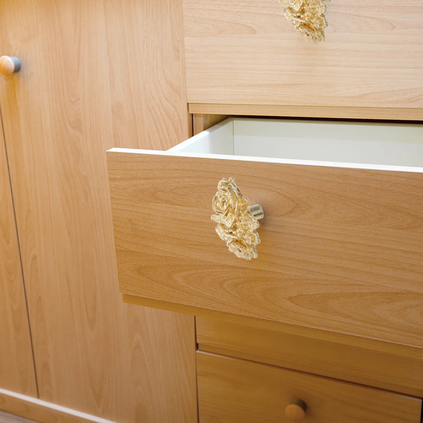 Brass Gold Floral Peony Cabinet Knobs Vintage Drawer Pulls Dresser Handles Retro Decorative Furniture Kitchen Bathroom Hardware