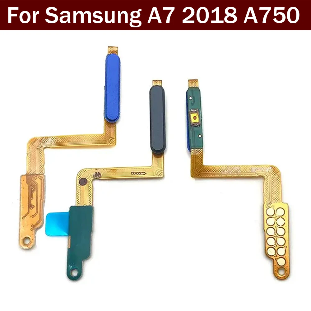 Fingerprint For Samsung A7 2018 A750 A750F Home Button Fingerprint Menu Return Key Sensor Flex Cable With Power Button