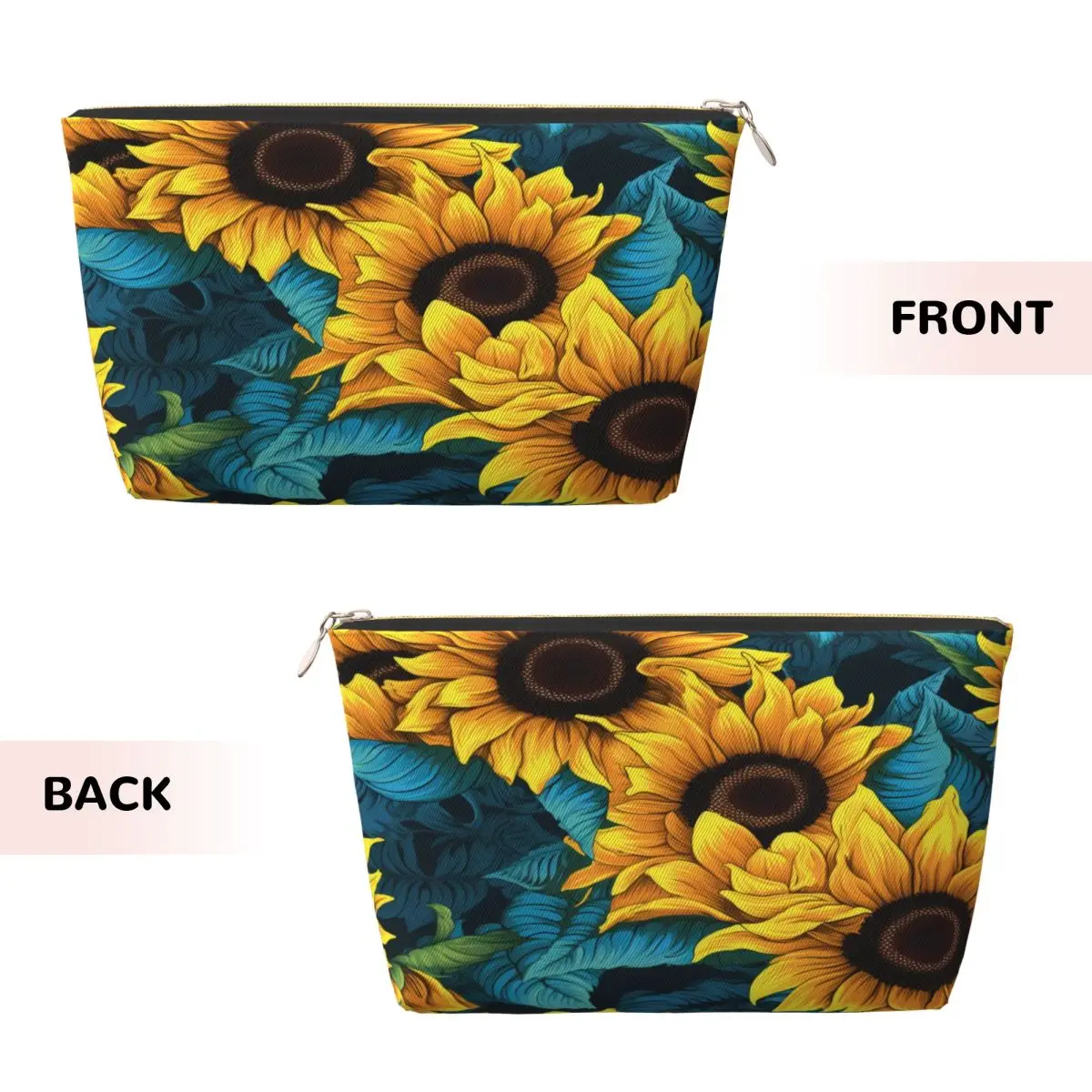 Custom Sunflower Makeup Bag for Women Travel Cosmetic Organizer Fashion Storage Toiletry Bags