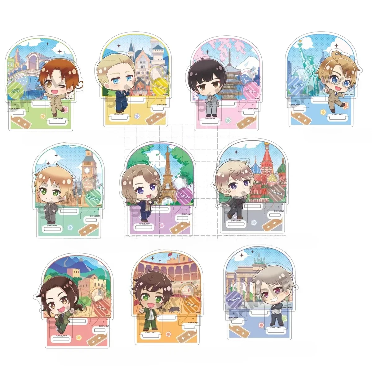 Game APH America Japan France England Germany Italy Russia Acrylic Stand Doll Anime Figure Model Plate Cosplay Toy Gift