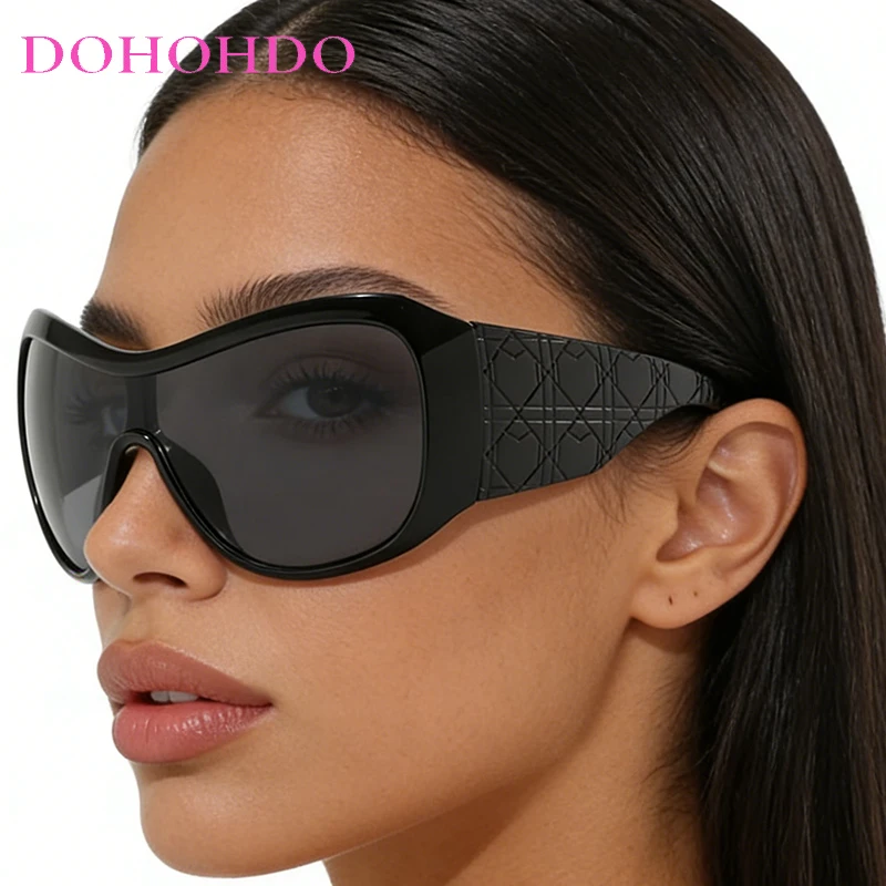

Trendy Fashion Oversized Oval Sunglasses Women Fashion Y2K Punk Men Outdoor Sports Cycling Sun Glasses Windproof Goggles UV400