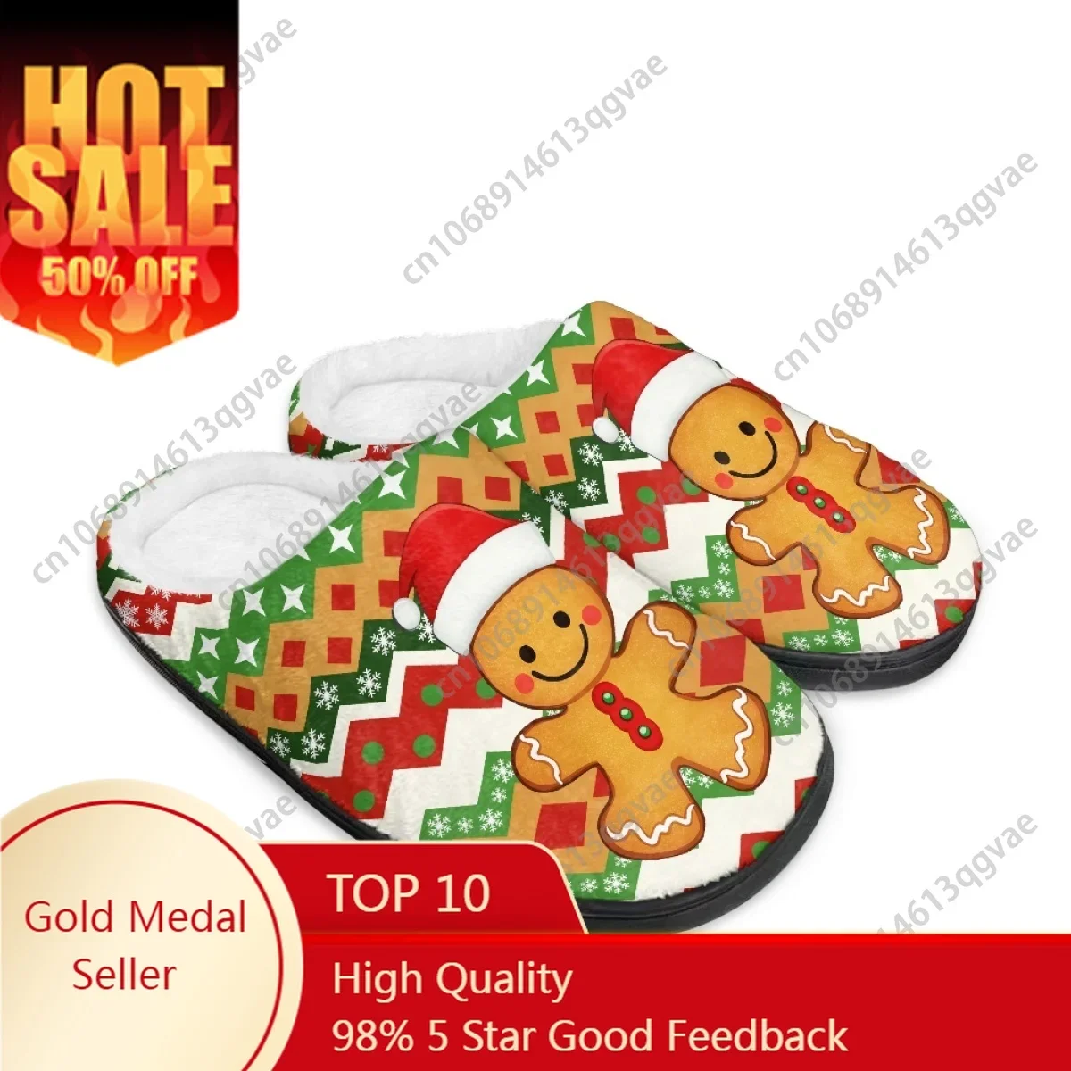 2025 Merry Christmas Turkey Gingerbread Man Home Cotton Slippers Mens Womens Teenager Plush Bedroom Keep Warm Custom Slipper