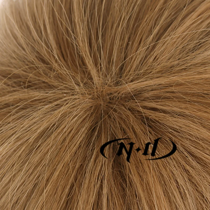 ND Naib Subedar شعر مستعار كوسبلاي لعبة الهوية V كوسبلاي شعر بني قصير باروكات لحفلة الهالوين شعر صناعي عالي الجودة