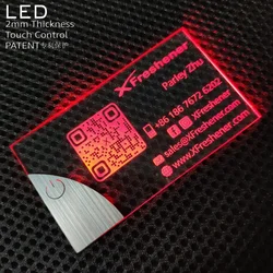 Customized product、2 NEW 2024 Luxury LED Acrylic Business Cards with Logo Thank You Card for Small Business Unique Light up Busi