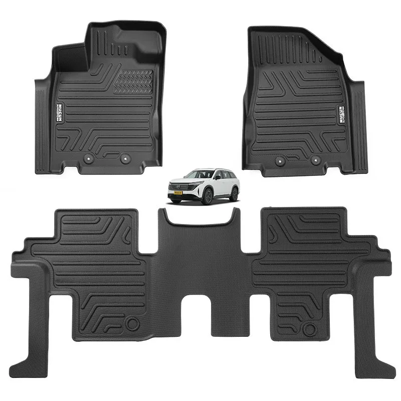 PATHFINDER 2013-2021 TPE Luxury 3D Full Set Automotive Floor Mats All Weather Custom Black Liners