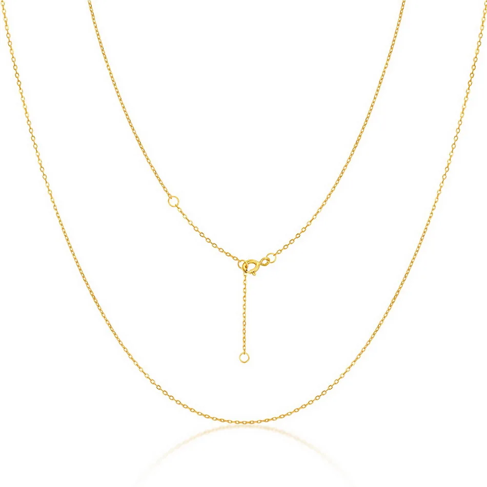 

ALLNOEL Solid 925 Sterling Silver Necklace For Women 45cm Chain for Pendant Gold Plated Fine Jewelry Classic Gifts