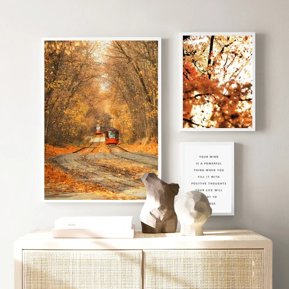 2026Autumn Scenery Maple Forest Elk Wheat Reed Flower Owl Posters Prints Nordic Minimalist Print Canvas Painting for Home Decor