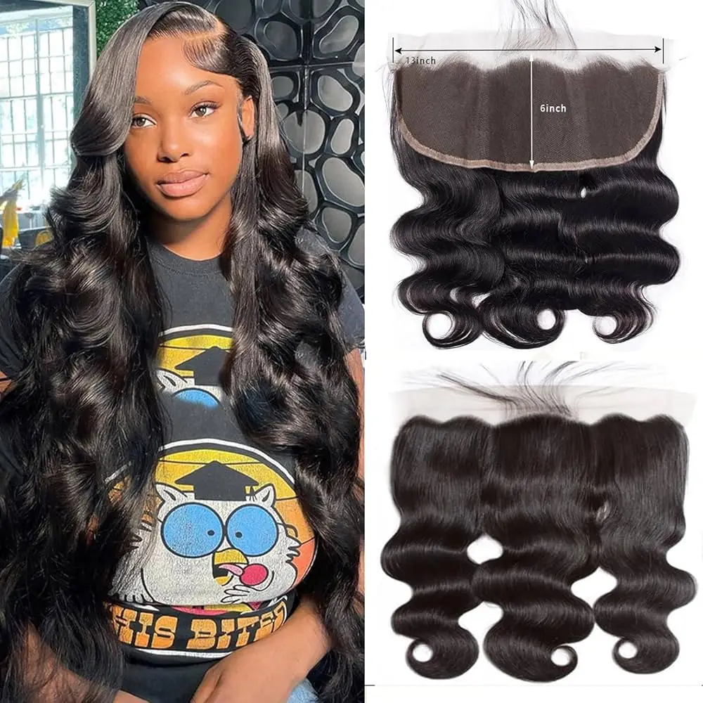 

Недорогие волосы Remy Human Hair с эффектом естественной волны, прозрачный фронтальный патч 13x4