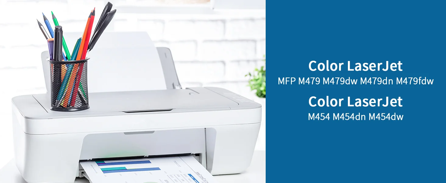 Jhaan 415A Toner (mit Chip) CMYKompatibel mit HP 415A für HP Laserjet Pro MFP M479fdw M479fnw M479dw M479fdn M454dw M454dn – Detail 1