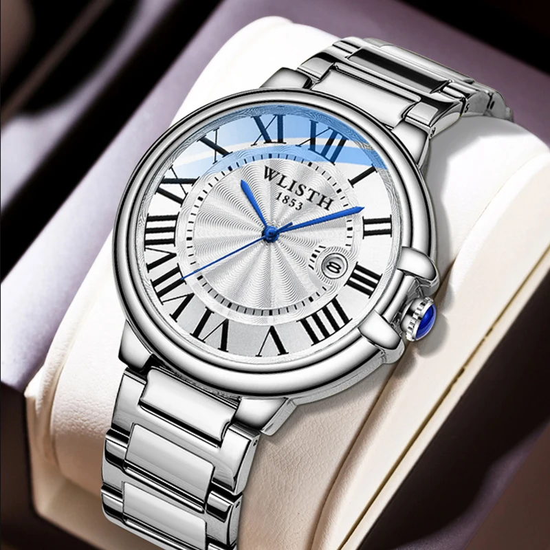 Luxury Men's Watch High Quality Stainless Steel Wristwatches Waterproof Watches Quartz Watch Blue Balloon Series reloj hombre