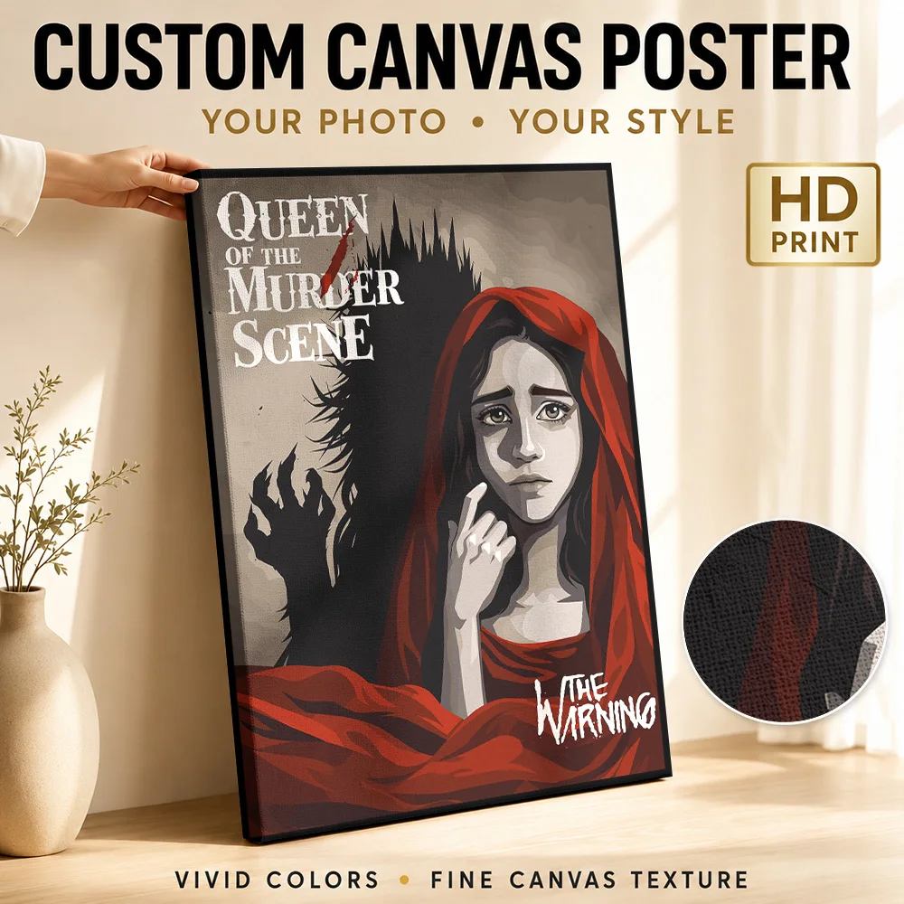 The Warning Queen Of Murder Scene Canvas Poster Customized Photo Illustrated Wall Art For Cinema Lounge, Film Collector Gift