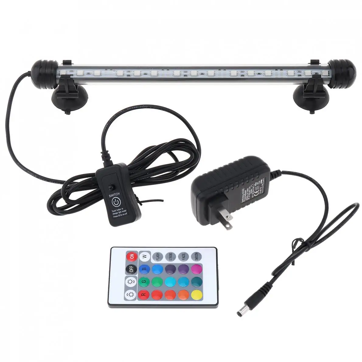 Imagem -03 - Impermeável Led Strip Light para Aquarium Fish Tank Rgb Luz Submersível Controle Remoto 5050 Smd 28cm 48cm 52cm 62cm