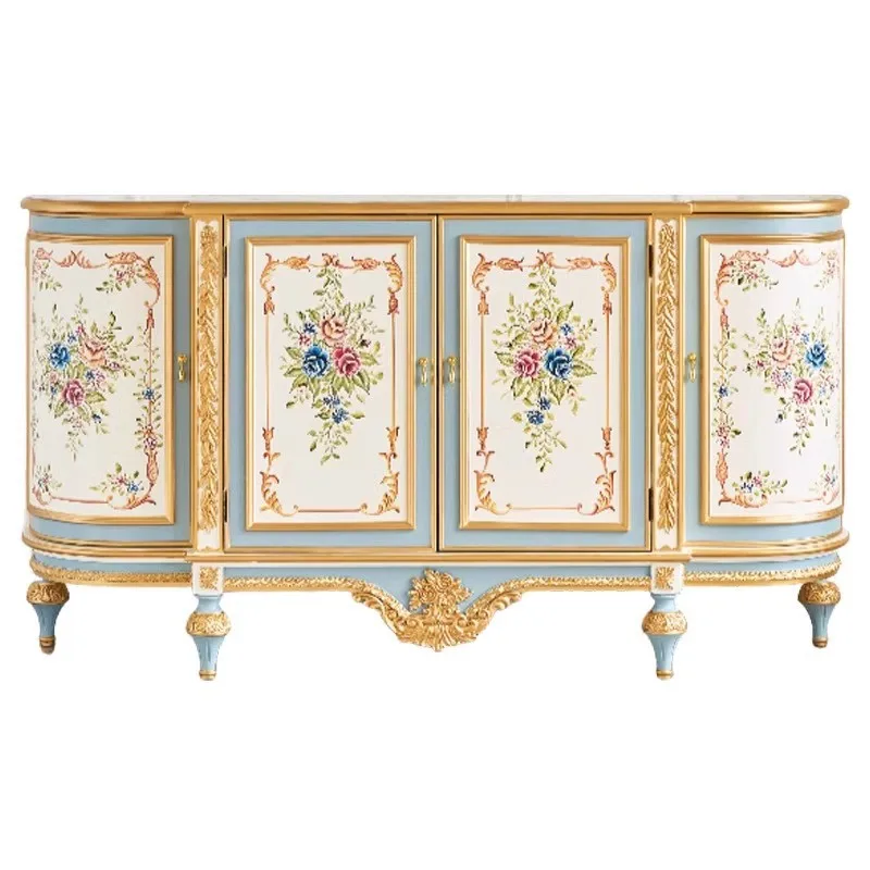 American and French painting and carving decoration villa entrance porch cabinet partition shoe cabinet designer