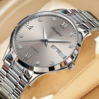 Dianpai Men's Fully Automatic Mechanical Watch Dual Calendar Men's Watch Night Light Versatile Stainless Steel Fashion Men's Gif