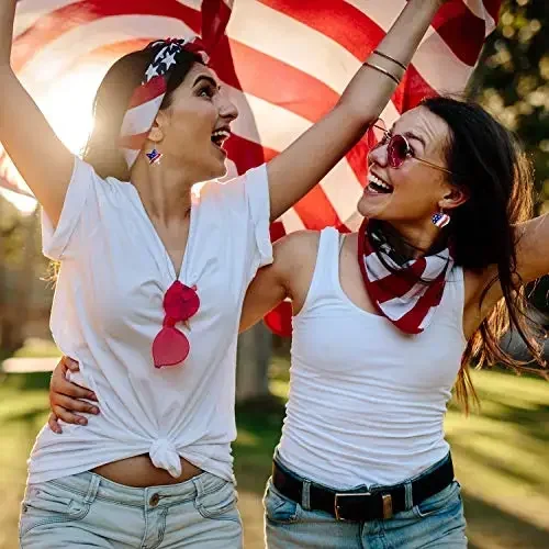 Beliebte 6 Paar Unabhängigkeit stag Liebe Herz Ohrringe rot weiß blau Streifen Flagge baumeln Ohrringe Damen Abschluss geschenk