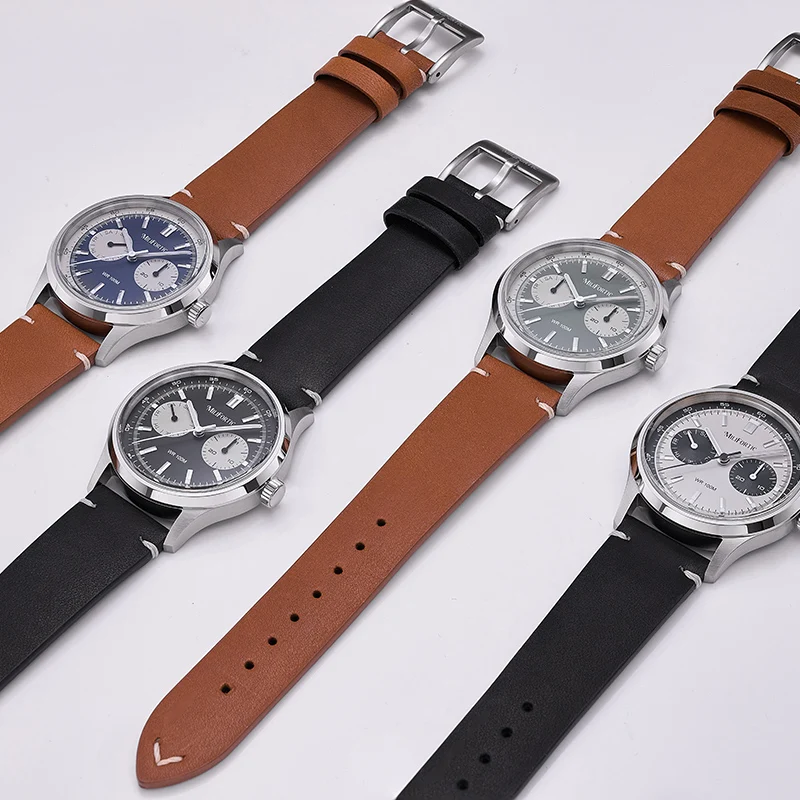 Milifortic R078 Classic Retro Men Watch Smooth Sweep Quartz Panda Multi Dial Dress Watches For Daily Business Suit Wear Cool Cal