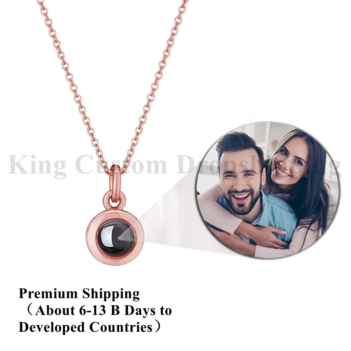 Custom Circle Necklace Photo Projection Pendant Exquisite and Colorfast Holiday Wedding Mother's Day  Gifts are Worth Collecting - view 3