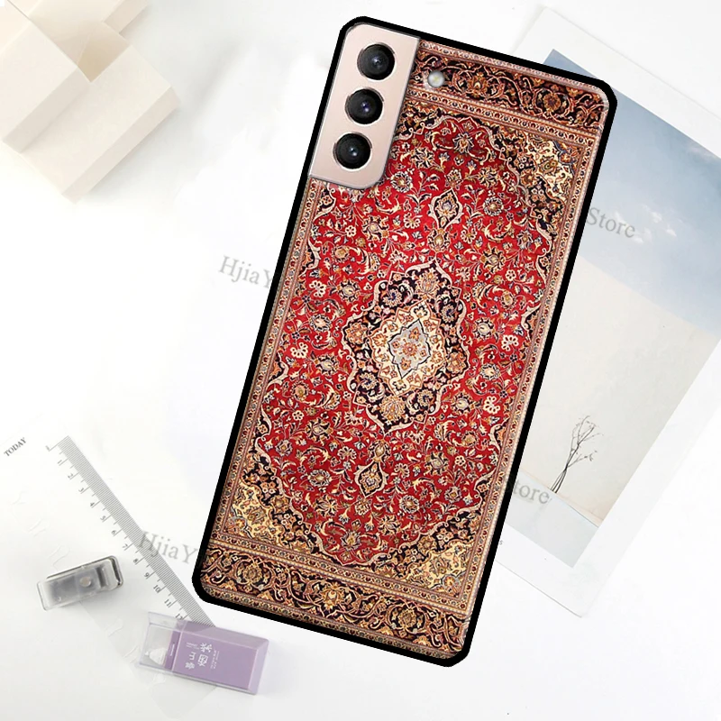 Persian Carpet Floral Pattern Case For Samsung Galaxy S23 Ultra Note 20 10 S9 S10 Plus S20 S21 FE S22 Ultra Phone Cover