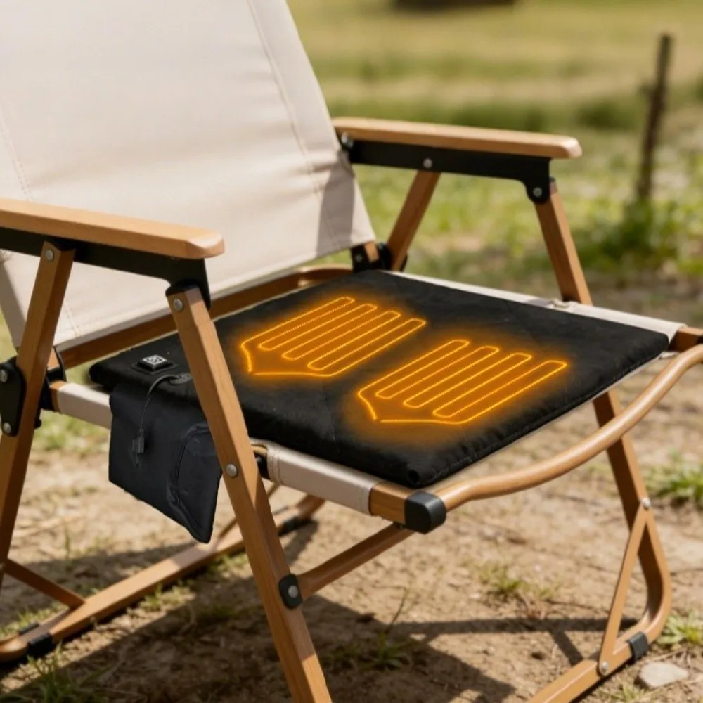USB Charging Warm Heated Seat Mats Cold Resistant Folding Portable Heated Seat Cushion Lightweight Fast Heating Car Seat Cushion