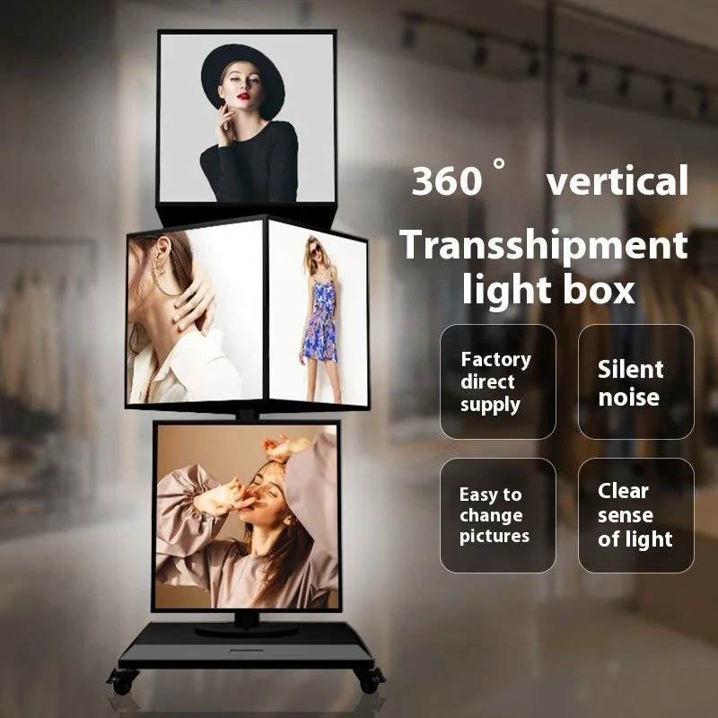16 posters on four sides and four layers Customized floor-to-ceiling menu board Cube advertising light box