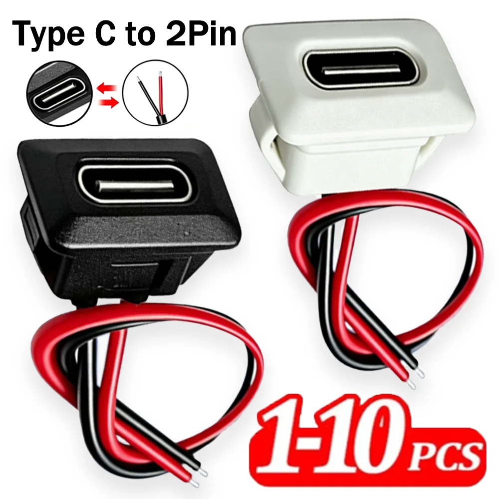 10-1PCS 10-1PCS USB Type-C To 2Pin Connector Snap-in Waterproof Socket Charger with Female Socket Speed Jack Charging Port Digital Cable - Aliexpress Deal