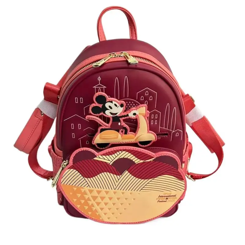 Disney Loungefly Mickey Minnie Mouse Cute Red Theme Fashion Backpack Crossbody Bag Ideal Birthday Gift For Daily Travel Use view 5