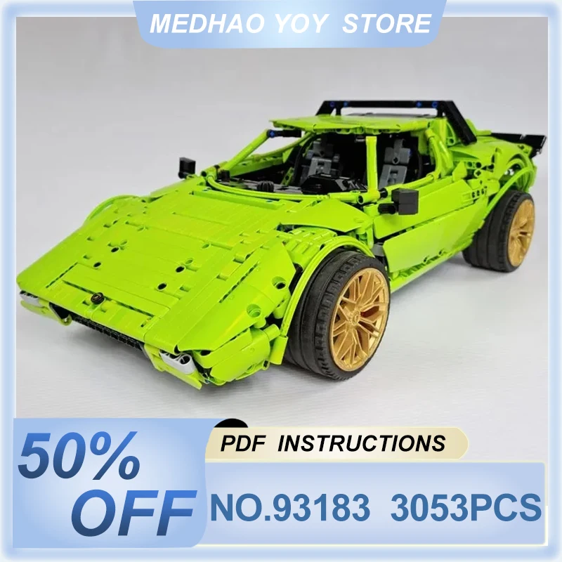 New MOC-93183 Technical Car 1974 Lancia Stratos Stradale HF Building Blocks Bricks Educational Puzzle Toy Christmas Gift For Kid