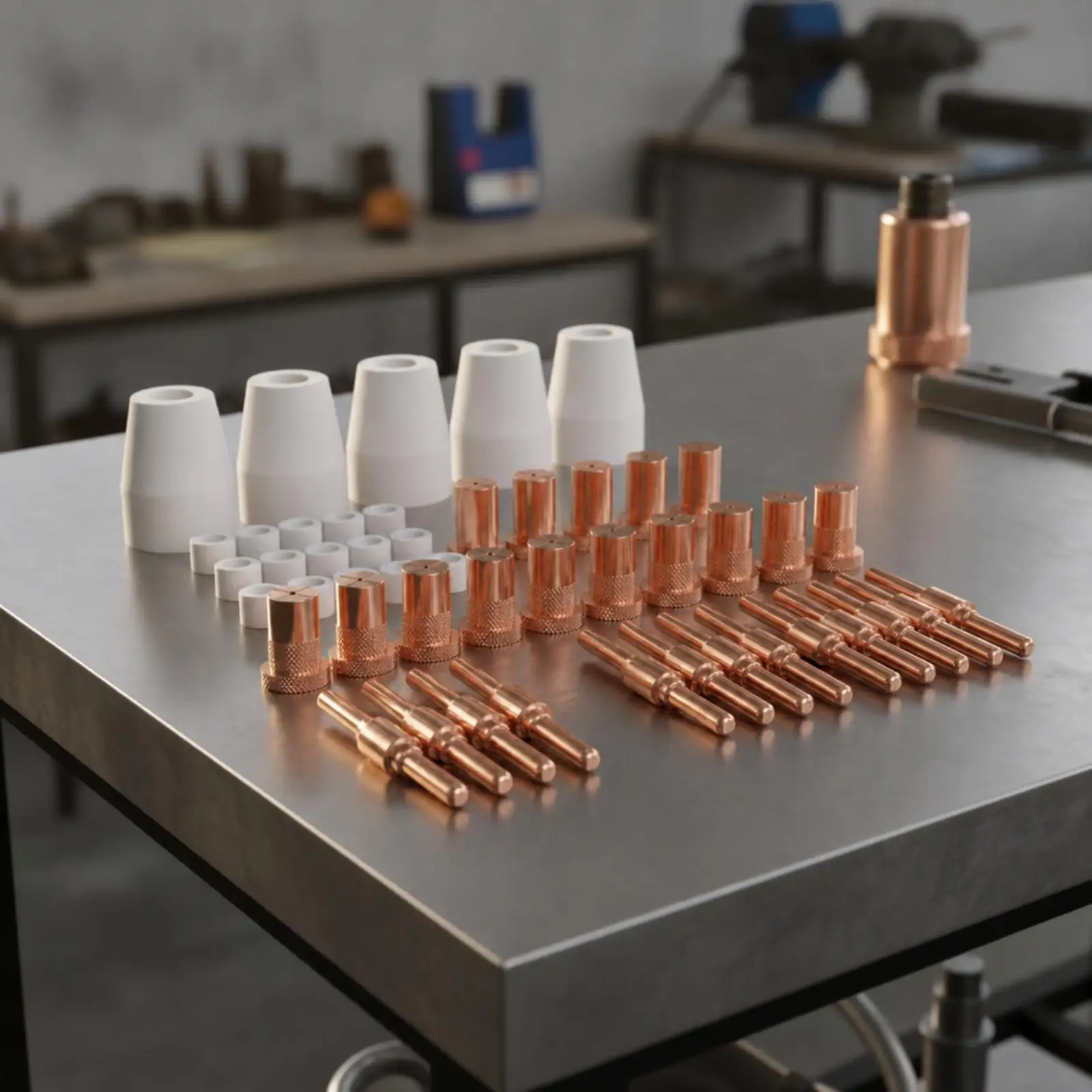 Plasma Cutter Nozzle Consumable Assortment 50pc for 60 Amp Torch AG-60 LG-40 Electrode Ceramic Cup