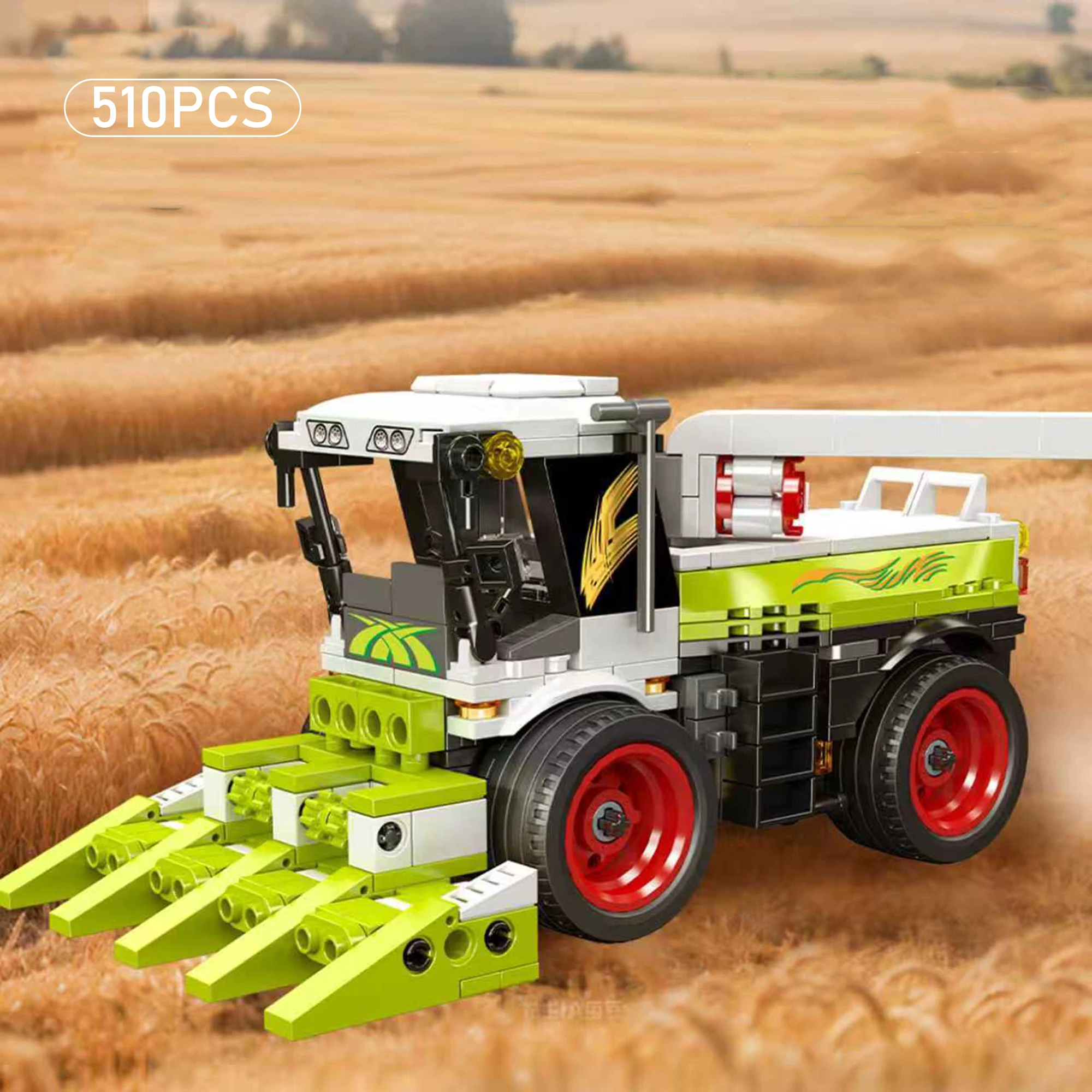 

Engineering Farm Harvester Building Blocks Assembly Model Educational Puzzle Toy Vehicle Display Collection Gift Creative Decor