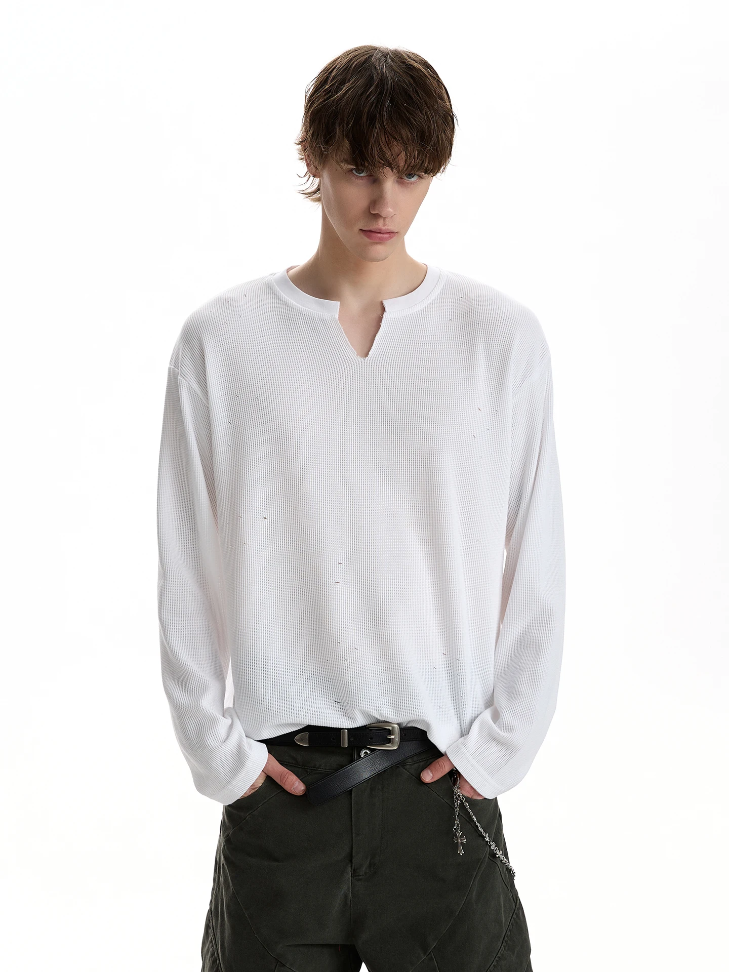 retro-cleanfit-long-sleeve-t-shirt-men's-loose-fit-v-neck-hole-design-versatile-base-layer-shirt-youthful-trend-cotton-blend