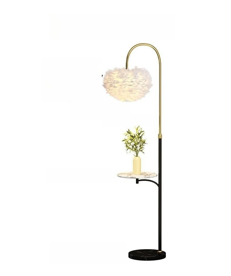 

Feather floor lamp, living room sofa side a few light luxury simple Internet celebrity bedroom floor lamp