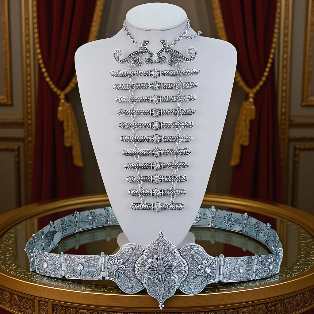 Cinturón caucásico vintage, armadura de pecho, conjuntos de joyería nupcial para mujer, bisutería tradicional, longitud ajustable