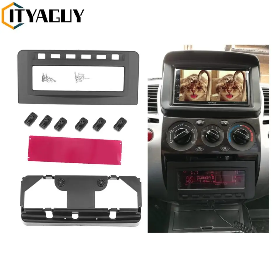 Radio DVD Middle Stereo Frame Panel Mounting Dash Installation Bezel Fascia For Mitsubishi Pajero Sport Triton L200 Mornitor MID