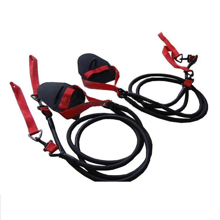 

Latex Swimming Trainer Exerciser Dry Land Arm Training Band Swimming Stretch Cords with Plastic Handle
