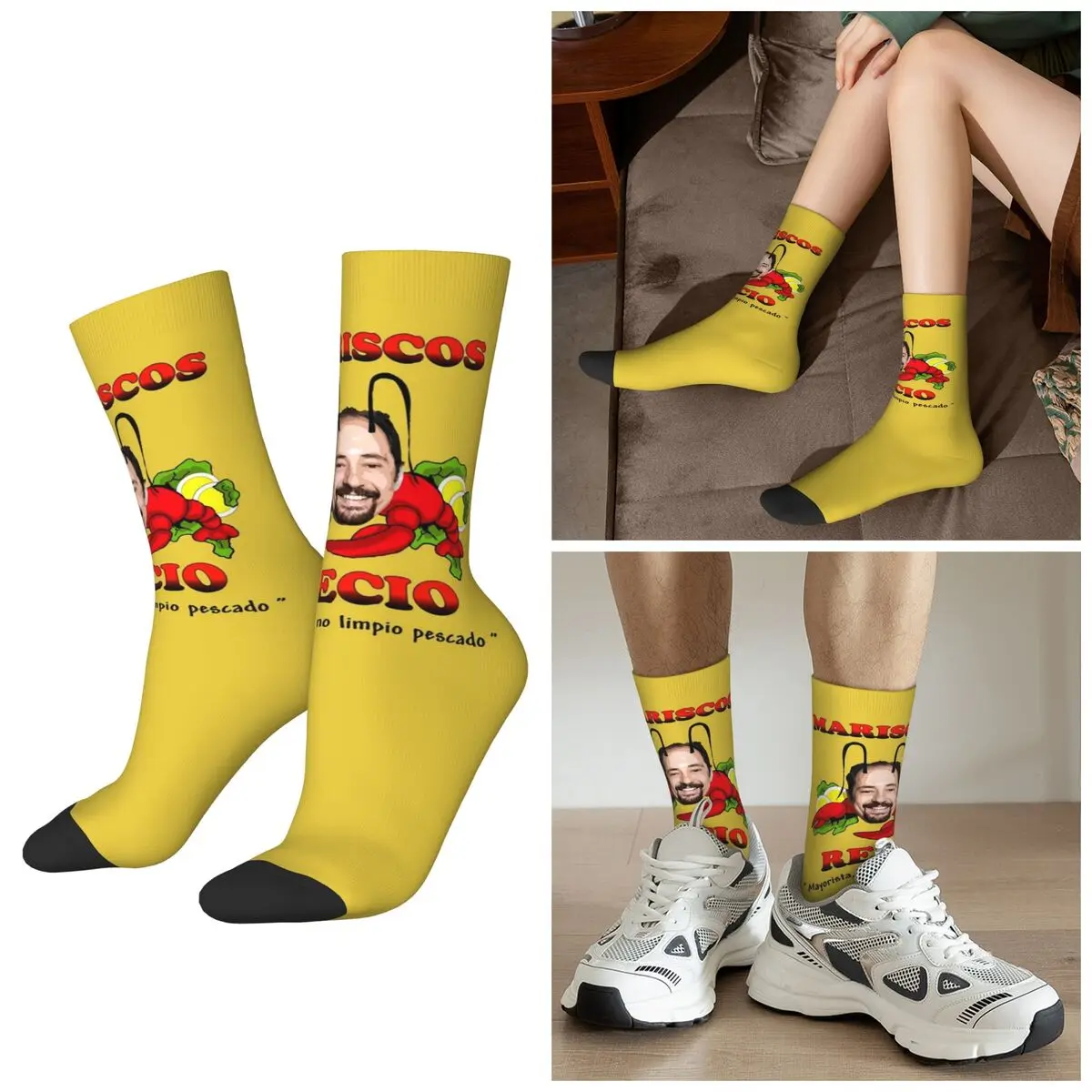 

Всесезонные носки Antonio Recio, носки в стиле Харадзюку, забавные чулки для мужчин и женщин, рождественские подарки