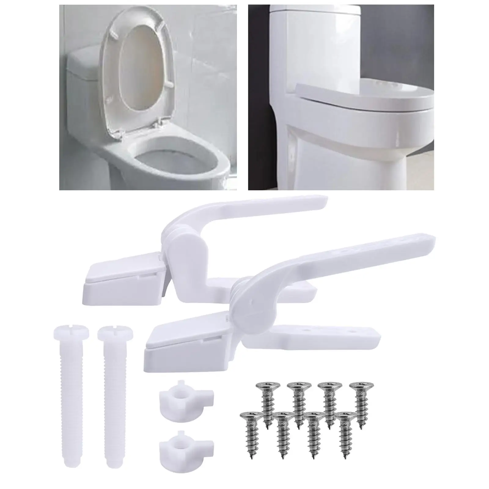 2 Pieces Toilet Seat Hinge Fixings Toilet Lid Hinges Toilet Top Cover Lid Seat Fixings Bathroom Fixture Hardwares Universal