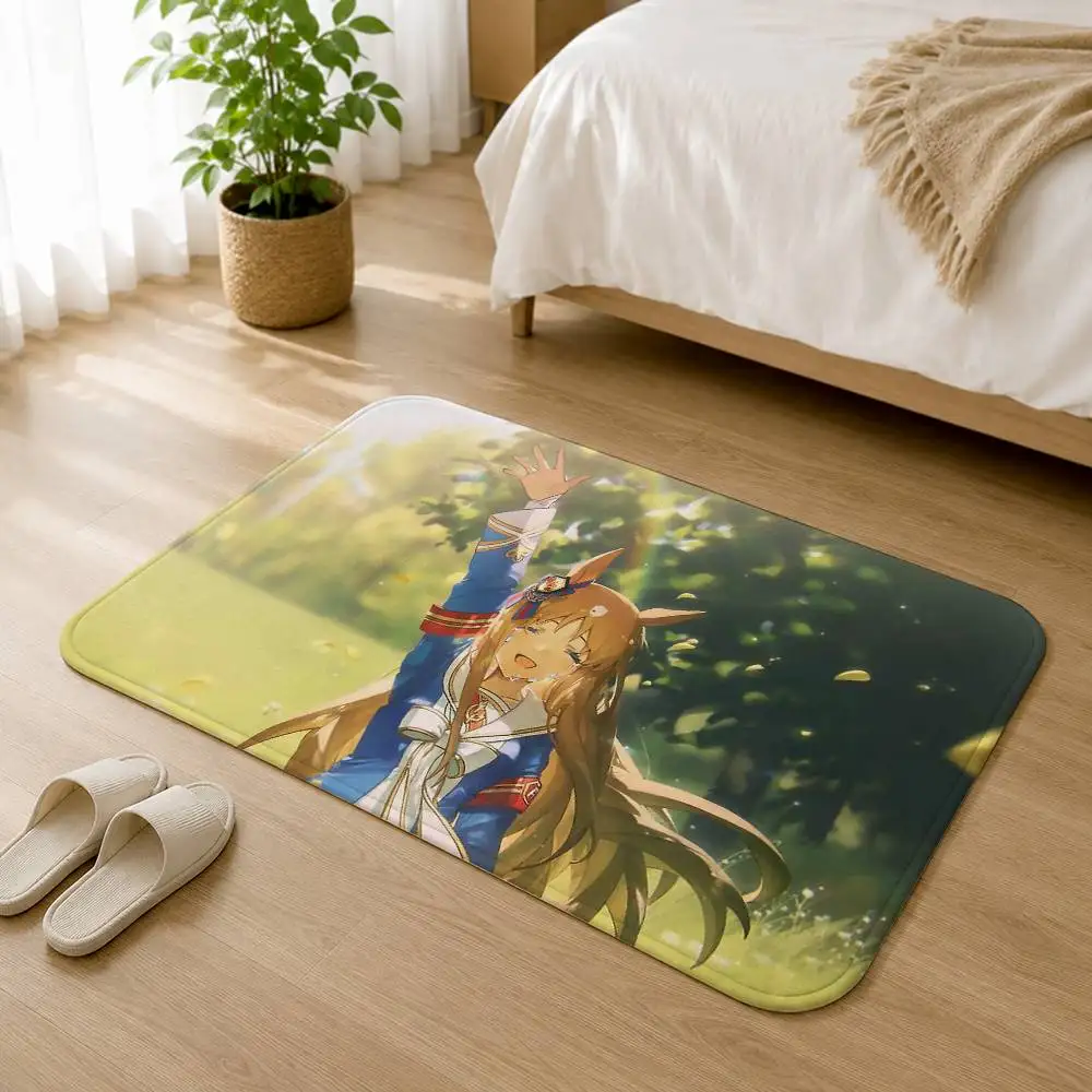 Goodnight Umamusume-P-D G-Grass Wonder Short Plush Rug Machine Washable Soft Comfortable Anti‑Slip Floor Mat Home Decor