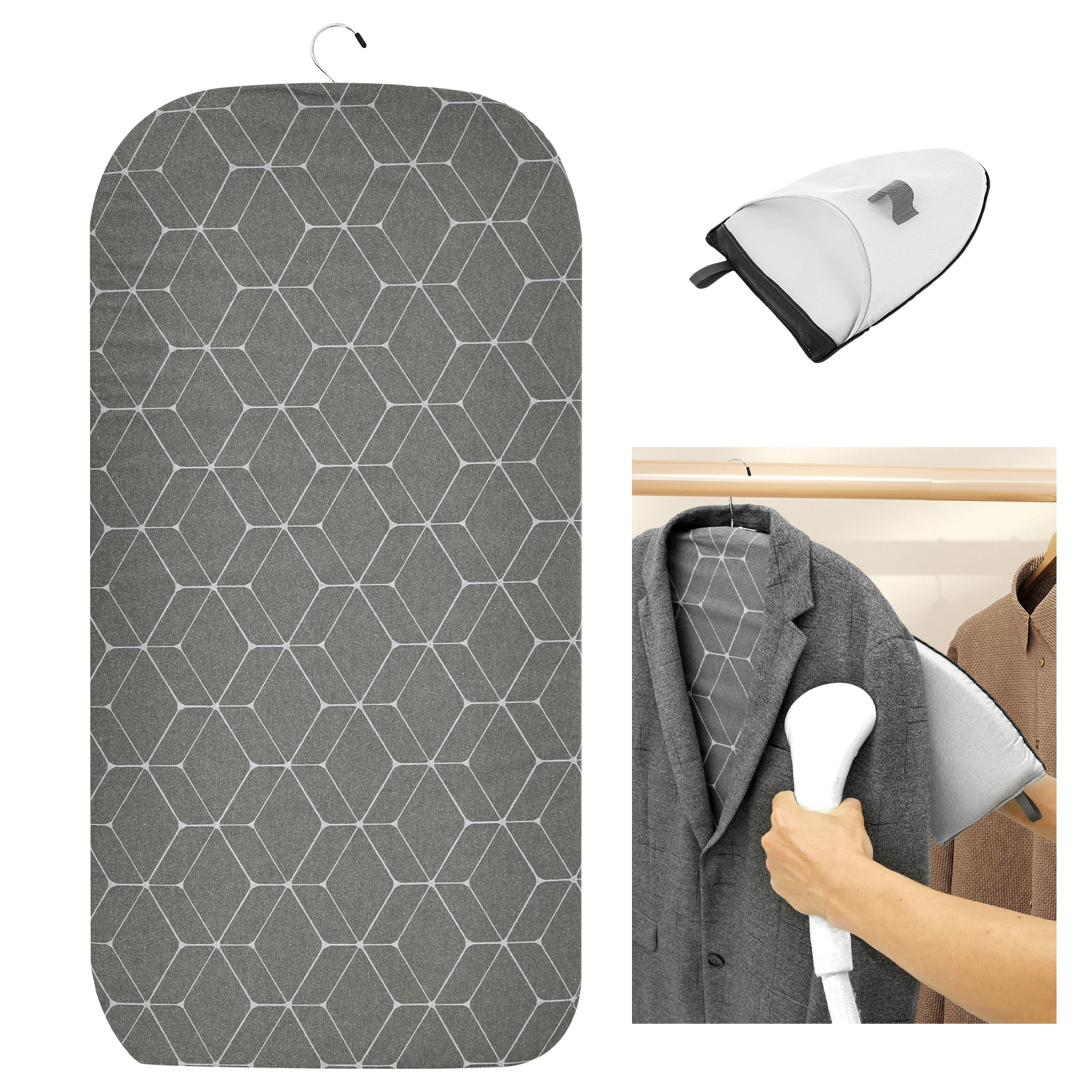 Hanging Ironing Board Foldable Steamer Board With Ironing Glove Portable Handheld Steamer Care Pad for Travel and Home Use