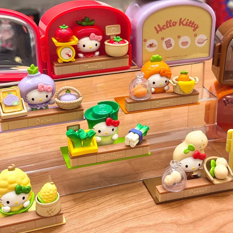 

New Genuine Hello Kitty Blind Box Vegetable Shop Series Collectible Figurine Desktop Cute Decor Mystery Box Birthday Gift
