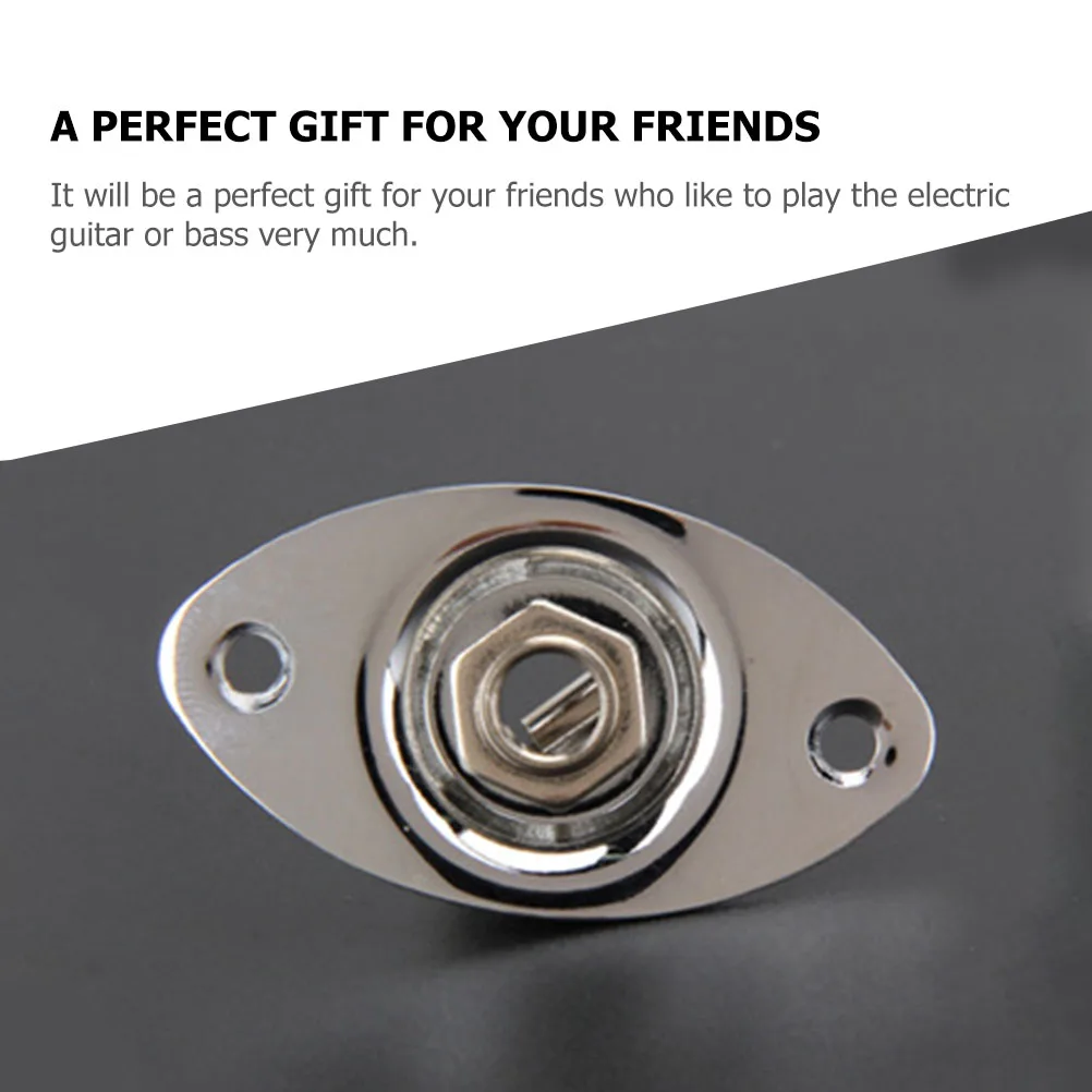 

Vibration Pickup Jack Universal Guitar Input Electric Base Metal Oval Output for Bass Accessories