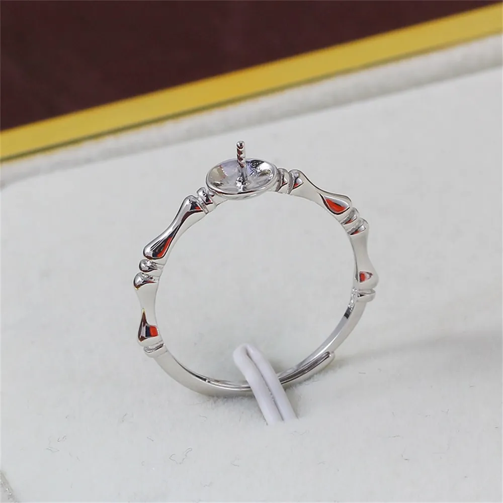 Solid S925 Sterling Silver Pearl Ring Settings Findings & Accessories  for Jewelry Making Bulk Wholesale Craft Supplies No Pearl