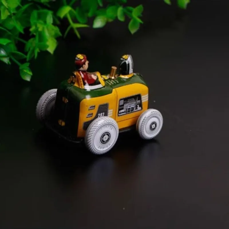Opwindspeelgoed Metalen blikken boer op landbouwtractor Auto Mechanisch uurwerk Volwassen collectie Retro speelgoedfiguren Kindercadeau